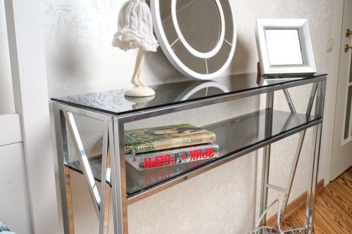 Консольный стол 1092-CS grey серебряный AllConsoles 100x25x80 фото 10