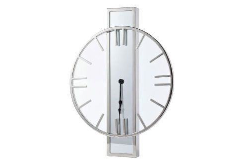 79MAL-5821-61N Часы с зеркальн. планкой цвет хром d46см, H61см