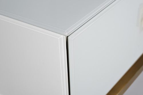 KFG070 Консоль 2 ящика белая/золото 120*42*77см фото 5