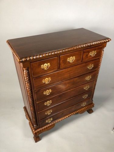 CT11 Комод Chippendale из массива красного дерева Mahogany, 8 ящиков 130*50*105 см фото 2