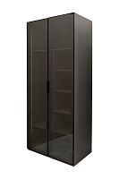 GD-10013-6 Шкаф Альто(Alto) двухд с полками, цвет серый Кобальт, дверцы стекло(тонир) 100*57*228.5см