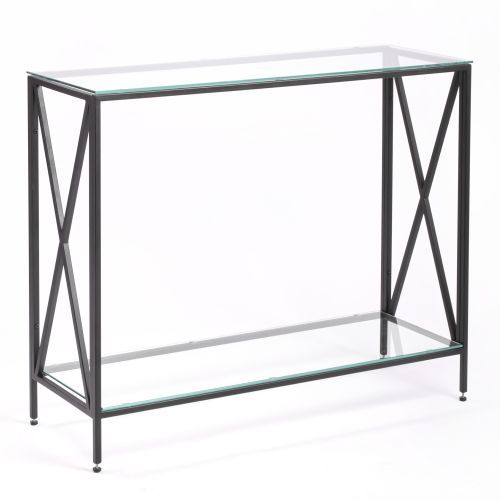 Консольный стол 1031-CB clear черный муар AllConsoles 100x35x80
