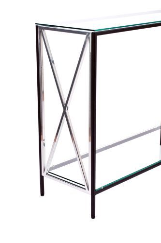 Консольный стол 1031-CB_S clear черный муар, серебряный AllConsoles 100x35x80 фото 3