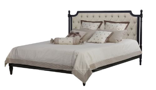 Кровать двуспальная с мягким изголовьем Noir&Blanc 180*200 см, черный