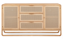 Комод JADE NH2347 86*40*160 см, Канадский дуб натурального + бежевый Cannage