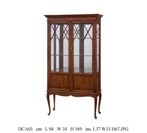 DCA03-M Витрина для гостиной из массива, цвет орех 169*34*94 см