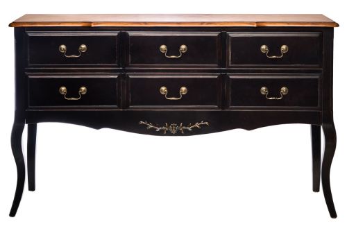 Консоль Provence Belveder ST9158N черный со старением 80*40*134 см