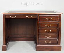 12218 BROWN Компьютерный стол 80х60х120 см, натуральная коричневая кожа