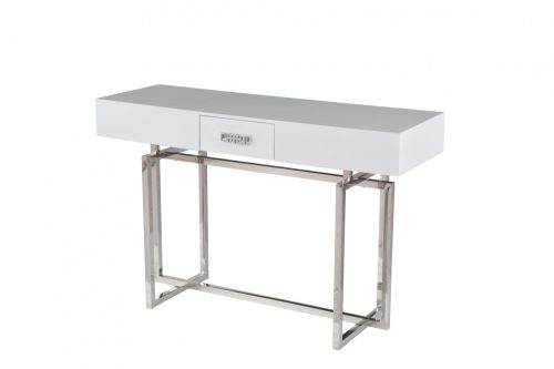 Стол-консоль Гарда P-MJ-003, 120х40х76 см, белый/хром
