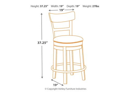 Поворотный барный стул Pinnadel D542-124, Ashley Furniture фото 2