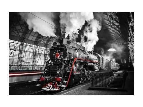 Стеклянная картина Паровоз 80*120 см