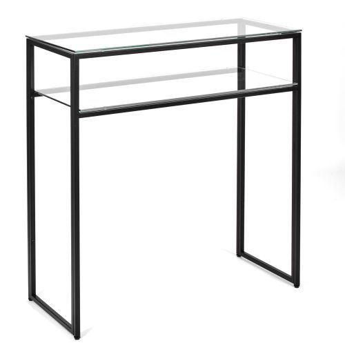 Консольный стол 1043-CB clear черный муар AllConsoles 80x35x80