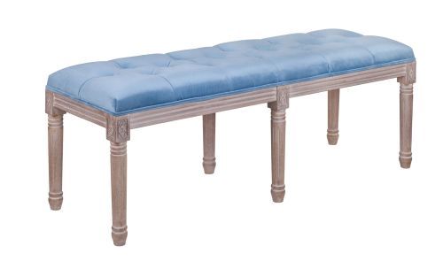 Банкетка большая в стиле прованс Kina middle light blue фото 5