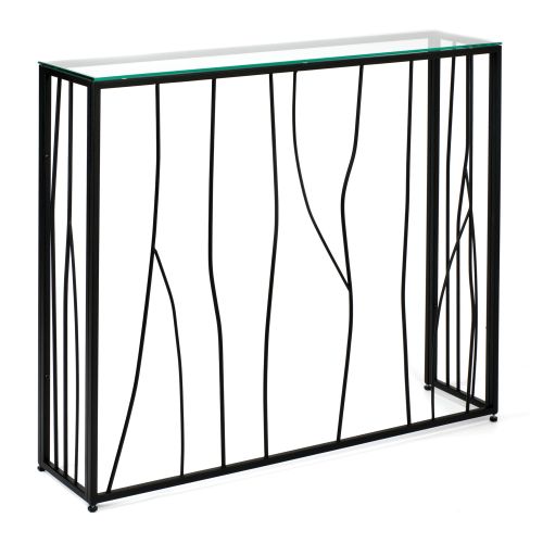 Консольный стол 1022-CB clear черный муар AllConsoles 100x25x80