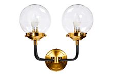 K2KG0521W-2 Бра Сфера (Simple) M латунь, стекло прозр. 32*23*h32 см