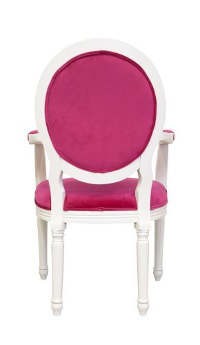 Стул / полукресло Diella pink, белый / розовый велюр фото 3