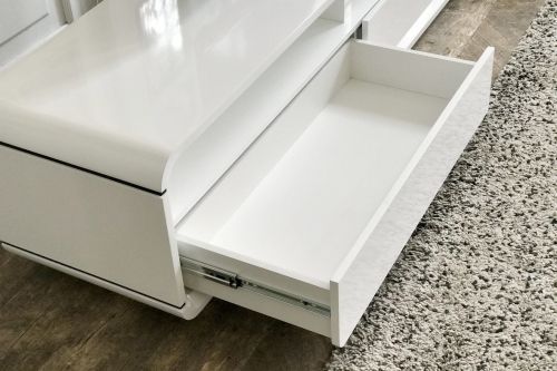 ТВ-тумба Opus белый, два ящика, глянцевая эмаль 180*45*h45 см фото 6